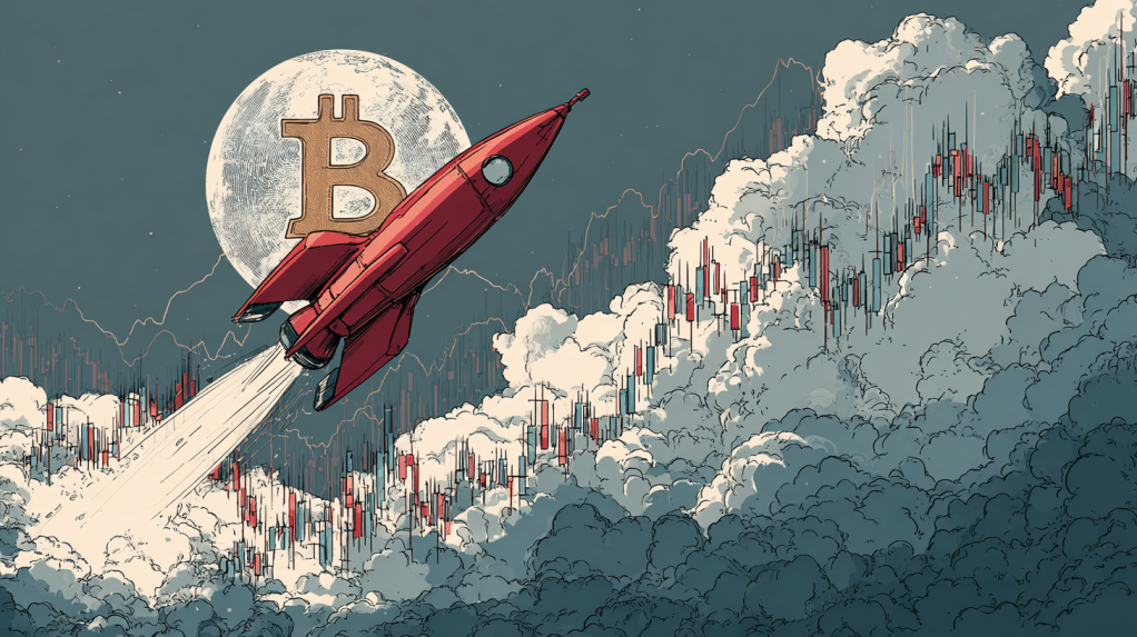 coincu A giant Bitcoin riding a rocket through a sky of fluctua 0458e572 d8fc 4842 bcd1 0ed67c129625 1