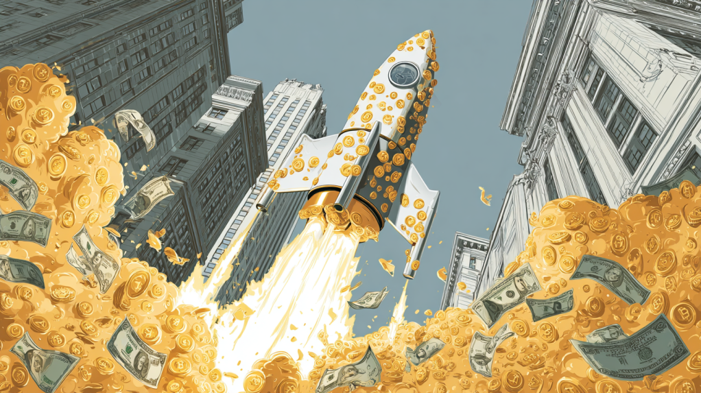 coincu A rocket made of DOGE coins blasting off with CleanCore 2ca9015e b064 4419 8566 0a1dcc43d6e1 1