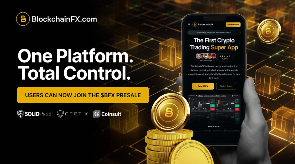 Crypto trading app promotional image