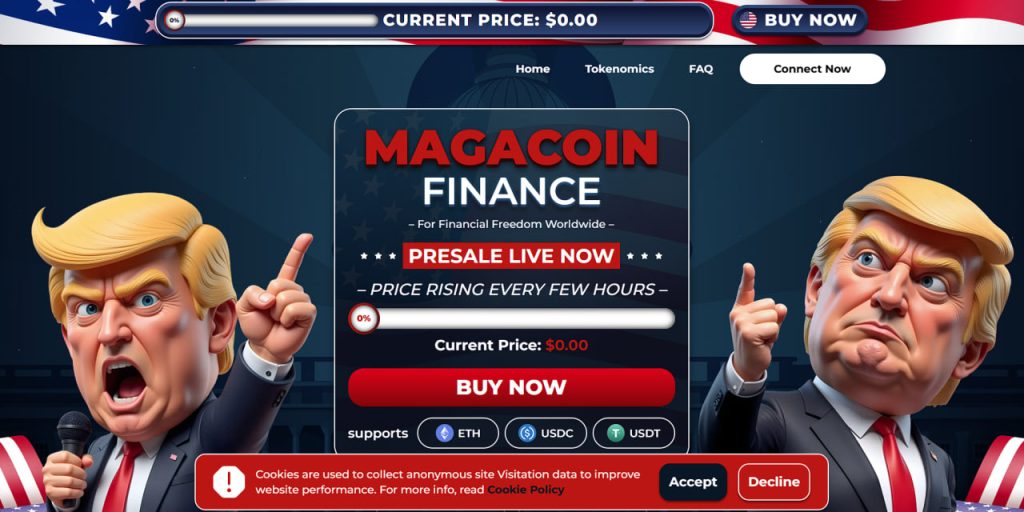 Promotional website for Magacoin finance