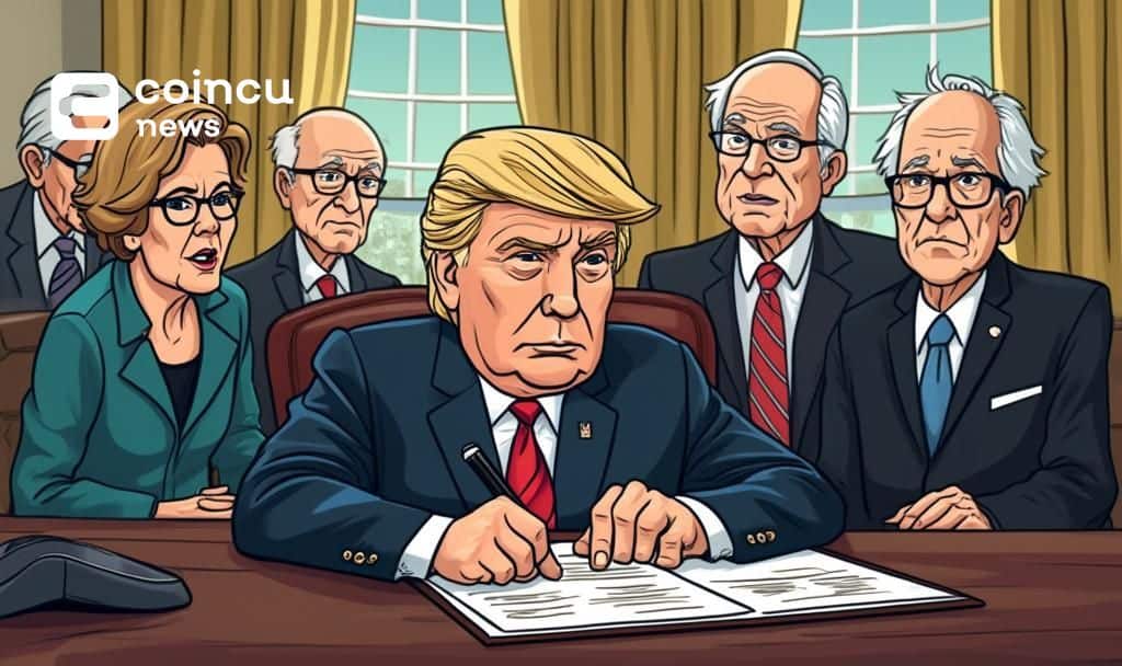 Senators Criticize Trump’s Crypto Expansion for Retirement Savings