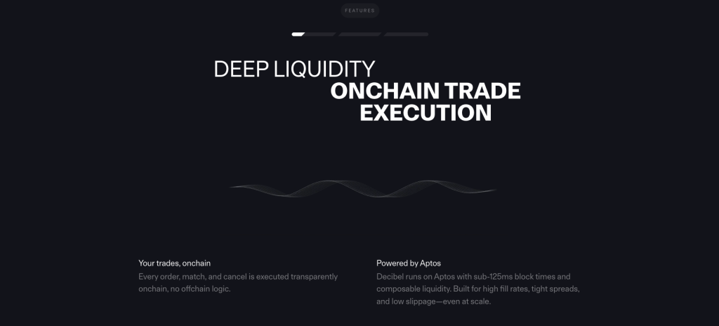 Screenshot of Decibel Feature Section