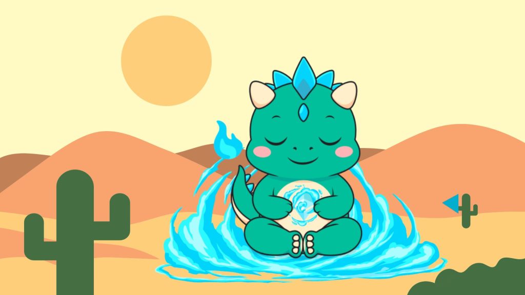 new image of BullZilla Mascot on desert