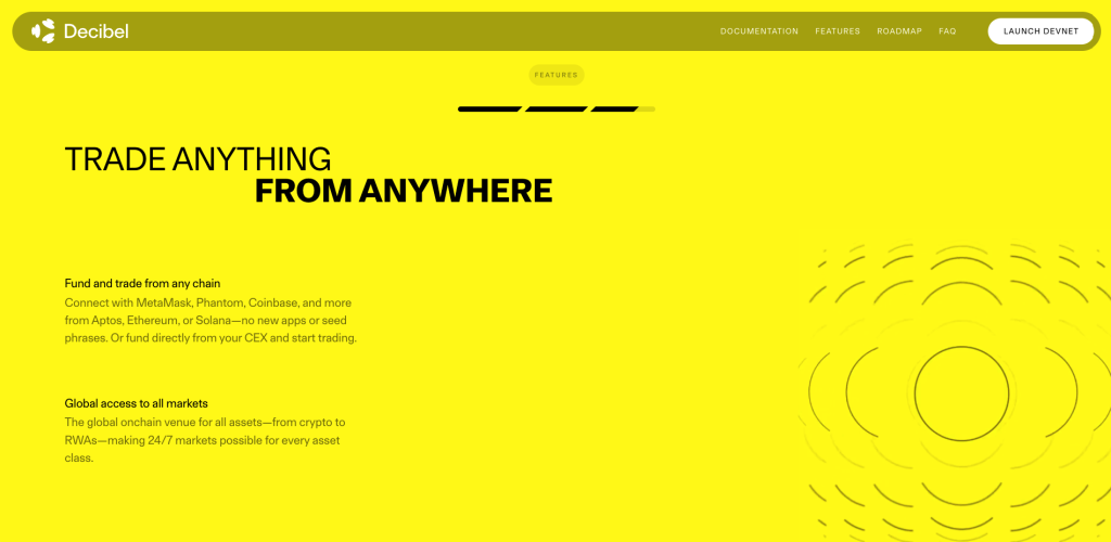 Screenshot of Decibel Website