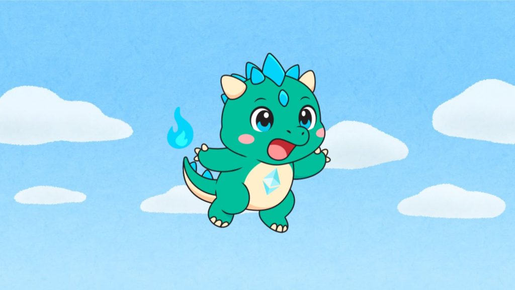 BullZilla Mascot flying in the sky