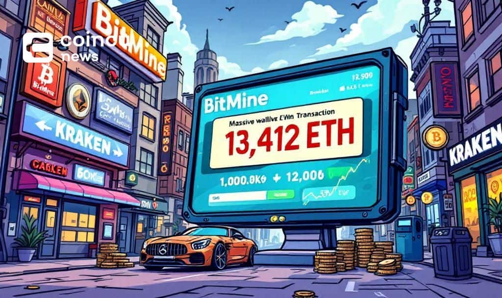 BitMine Wallet Acquires 13,412 ETH from Kraken