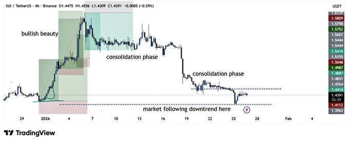 SUI Holds Support at $1.40–$1.42, Eyeing Potential Rebound Toward $1.48 or Higher 2 image 348