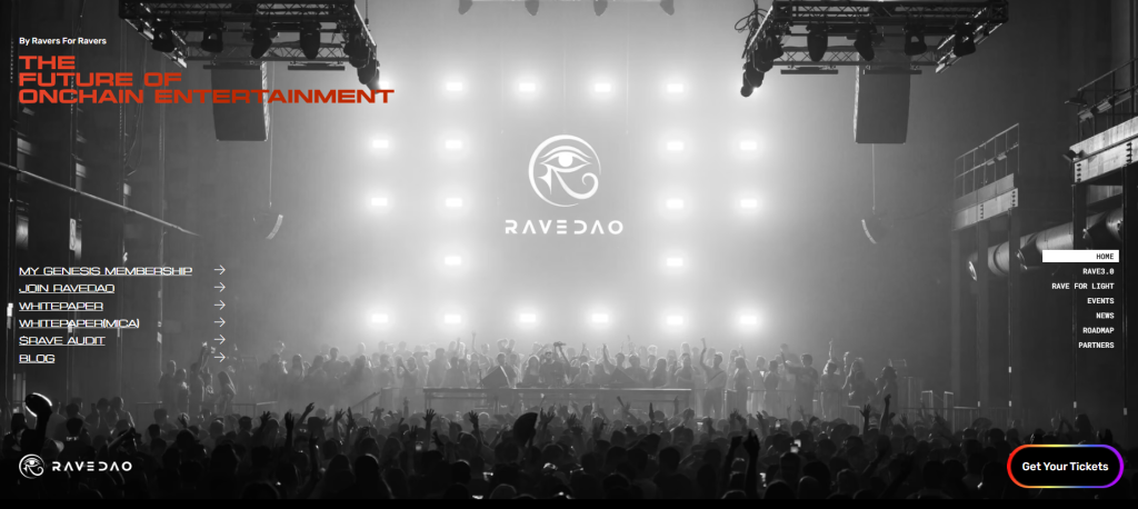 The RaveDAO (RAVE) Case File: Will Another Hard Pump Happen? 2 Homepage RAVE's Official Website capture