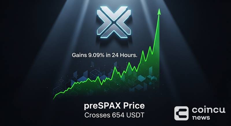 preSPAX Price Crosses 654 USDT, Gains 9.09% in 24 Hours