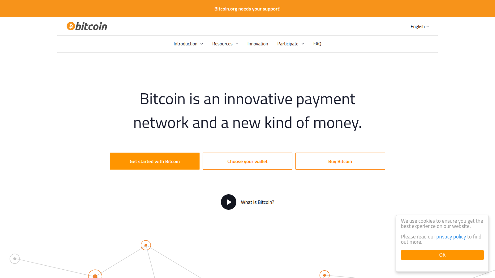 Bitcoin official homepage capture