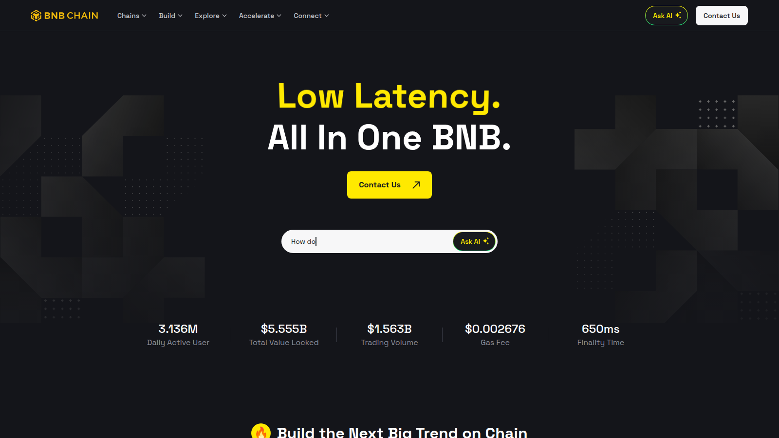 BNB Chain official homepage capture