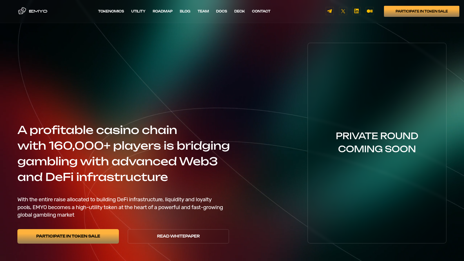 EMYO official token-sale page capture