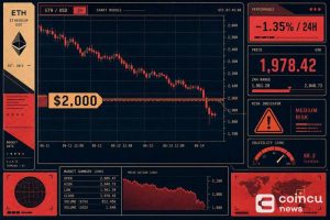 Ether Falls Below $2,000 as 24-Hour Loss Hits 1.35%