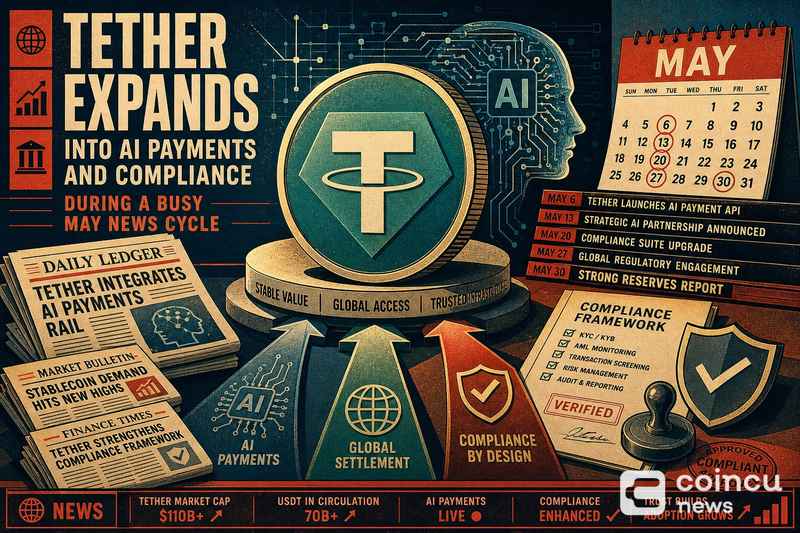 Tether Expands Into AI, Payments, and Compliance During a Busy May News Cycle