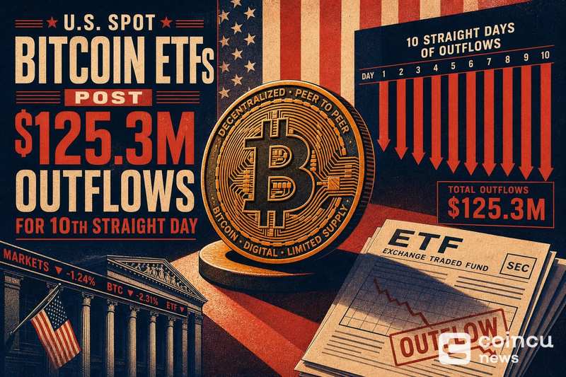 U.S. Spot Bitcoin ETFs Post $125.3M Outflows for 10th Straight Day