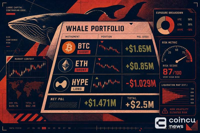Whale Gains $2.5M Shorting BTC, ETH but Loses $1.029M on HYPE