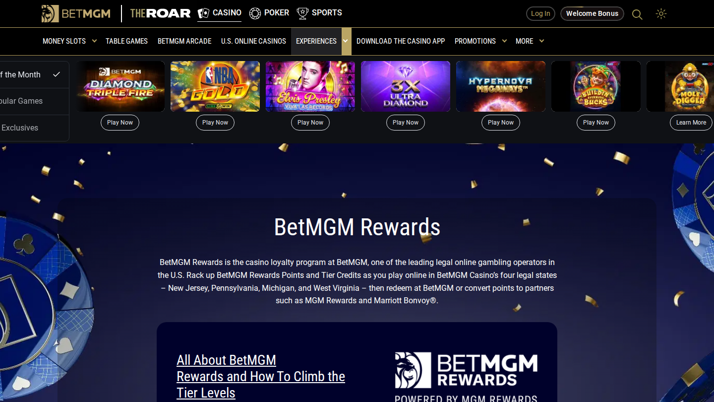 BetMGM Rewards public page captured during June 2026 review