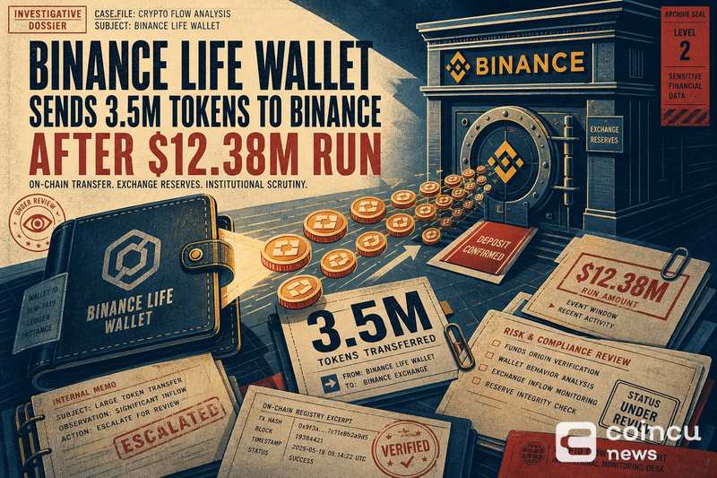 Binance Life Wallet Sends 3.5M Tokens to Binance After $12.38M Run
