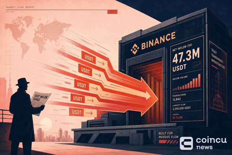 Binance Sees $47.3M USDT Net Inflow in One Hour