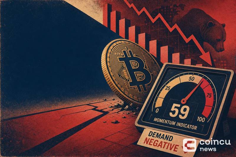 Bitcoin Momentum Indicator Drops to -59 as Demand Turns Negative