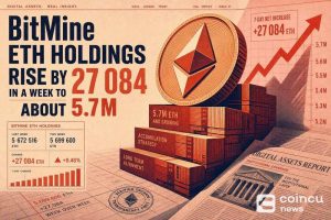 BitMine ETH Holdings Rise by 27,084 in a Week to About 5.7M