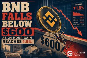 BNB Falls Below $600 as 24-Hour Gain Reaches 1.8%