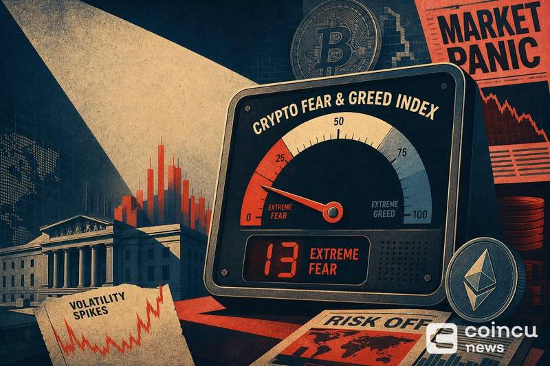 Crypto Fear & Greed Index Hits 13 as Panic Deepens 1 Crypto Fear & Greed Index Hits 13 as Panic Deepens