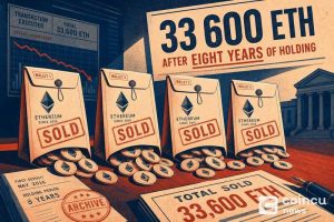 Four Ethereum wallets sell 33,600 ETH after eight years of holding