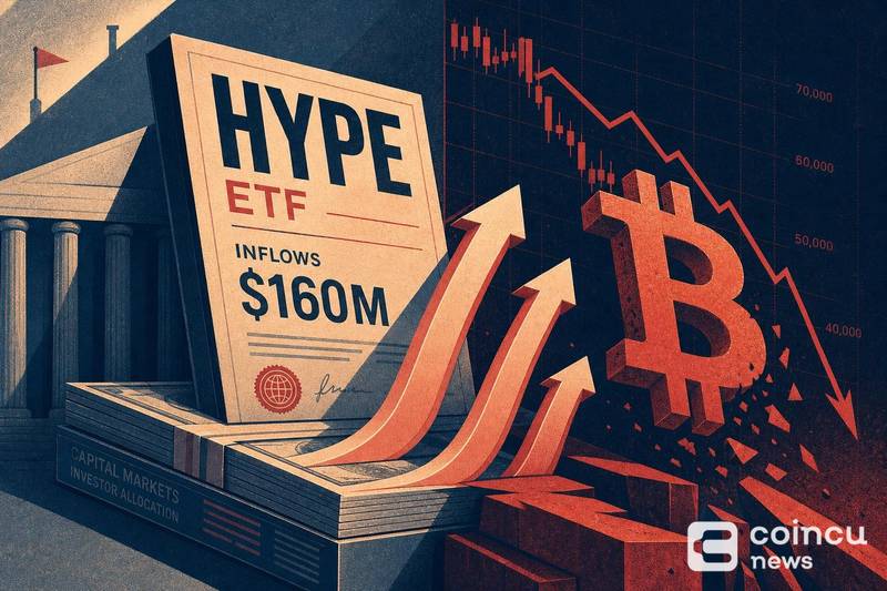 HYPE ETF Draws Nearly $160M Inflows as Bitcoin Falls