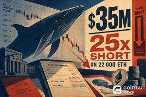 Data Shows Whale Opened $35M 25x Short on 22,000 ETH