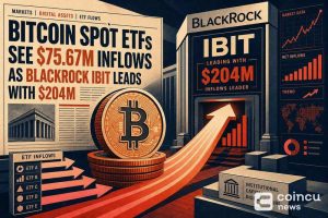 Bitcoin Spot ETFs See $75.67M Inflows as BlackRock IBIT Leads With $204M