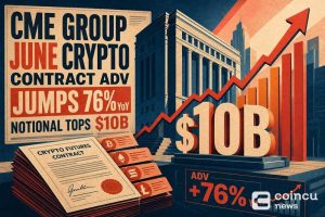 CME Group June Crypto Contract ADV Jumps 76% YoY, Notional Tops $10B