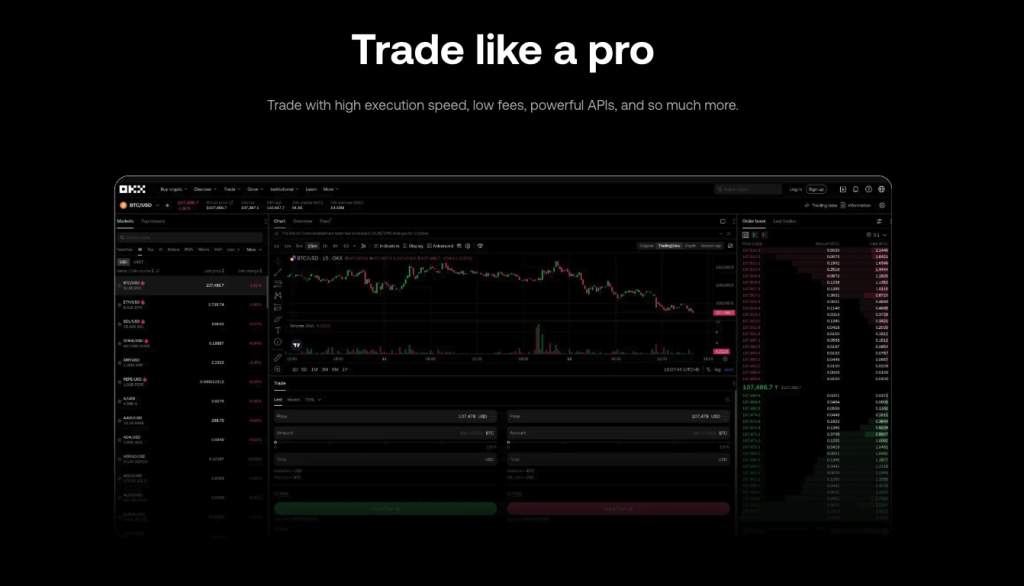 OKX Exhange Homepage capture