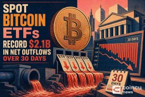 Spot Bitcoin ETFs Record $2.1B in Net Outflows Over 30 Days