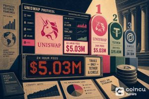 Uniswap 24-Hour Fees Hit $5.03M, Trail Only Tether and Circle