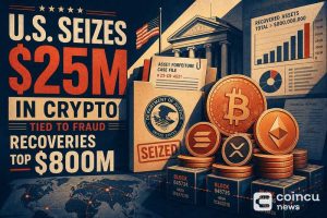 U.S. Seizes $25M in Crypto Tied to Fraud, Recoveries Top $800M