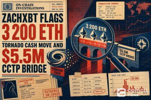 ZachXBT Flags 3,200 ETH Tornado Cash Move and $5.5M CCTP Bridge