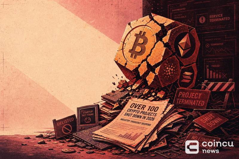 Over 100 Crypto Projects Shut Down in 2026 as Industry Shakeout Deepens