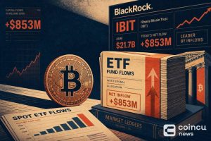 Bitcoin Spot ETFs Add $853M as BlackRock IBIT Leads